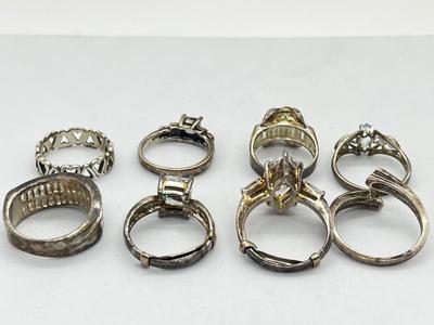 LOT 218J: Sterling Ring Collection-31.6 GTW-Sizes Vary From 5-9