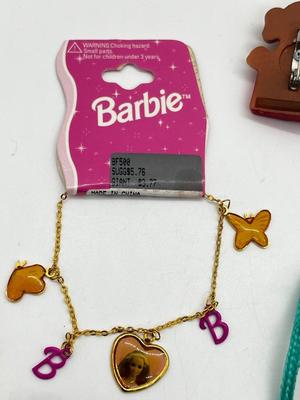 LOT 222J: Assorted Children's and Christmas Jewelry and Accessories: Barbie, Tweety Bird, WWF and More