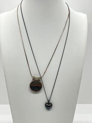 LOT 223J: Two Sterling Necklaces with Pendants-11 Grams