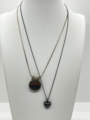 LOT 223J: Two Sterling Necklaces with Pendants-11 Grams