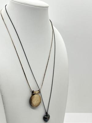 LOT 223J: Two Sterling Necklaces with Pendants-11 Grams