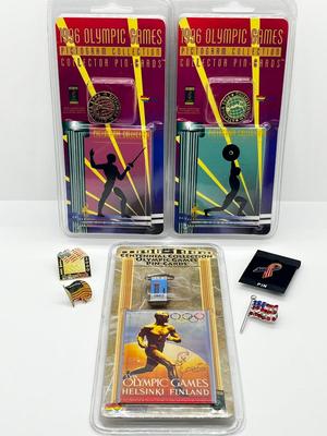 LOT 228J: Olympic and American Flag Pin Collection