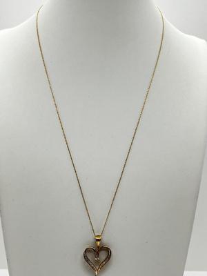 LOT 229J: 10K Yellow Gold 18" Chain with Heart Pendant-2.37 GTW