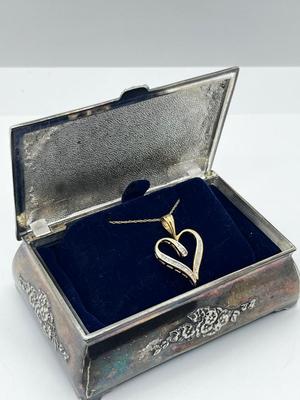 LOT 229J: 10K Yellow Gold 18" Chain with Heart Pendant-2.37 GTW