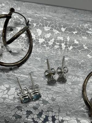 LOT 230J: Collection of Sterling Earrings-10.13 GTW