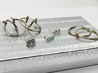 LOT 230J: Collection of Sterling Earrings-10.13 GTW