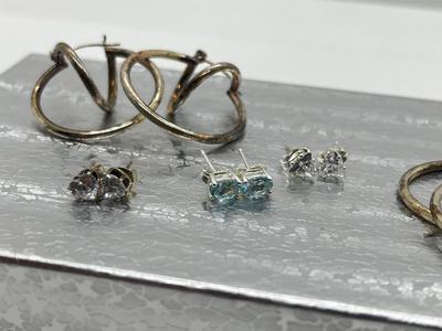 LOT 230J: Collection of Sterling Earrings-10.13 GTW