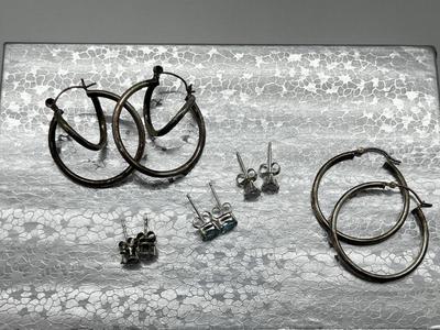 LOT 230J: Collection of Sterling Earrings-10.13 GTW