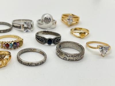 LOT 232J: Large Collection of Costume Rings Sizes 6-9