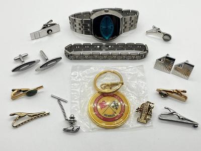 LOT 234: Men's Accessory Lot: Watch, Cufflinks and More