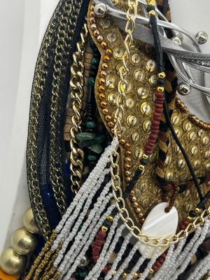 LOT 237J: Unique Funky Necklace Collection + Turquoise Beaded Bracelet