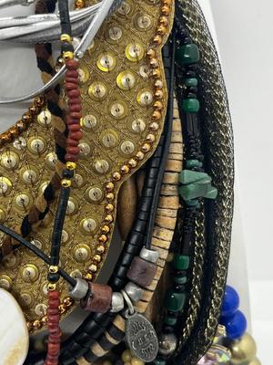 LOT 237J: Unique Funky Necklace Collection + Turquoise Beaded Bracelet