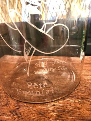 Lot #52 Large Etched Glass Jar - Pete Fountain Hilton Hotel Club
