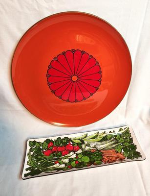 Lot #57 Lot of 2 Mid Century Modern Serving Pieces - like new!