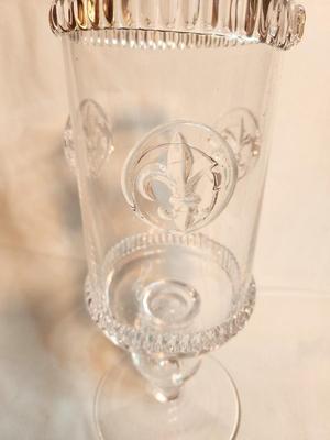 Lot #64 Lionshead Collection Fleur de Lis Hurricane Candle Lamp by Abigails