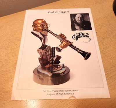 Lot #65 Bronze Sculpture by Artist Paul Wegner "Mr. New Orleans" #1 of a limited edition of 175 - 1993