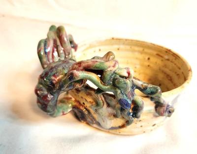 Lot #71 Studio Pottery - bowl with crab/lobster - signed