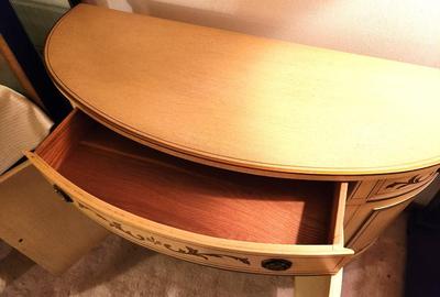 Lot #72 Vintage demi-lune Decorator Side Cabinet