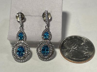 New Never Worn Dainty .925 Sterling Silver Dangling Stud Back Earrings as Pictured. FREE DOMESTIC SHIPPING.
