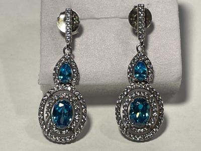 New Never Worn Dainty .925 Sterling Silver Dangling Stud Back Earrings as Pictured. FREE DOMESTIC SHIPPING.