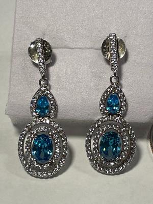 New Never Worn Dainty .925 Sterling Silver Dangling Stud Back Earrings as Pictured. FREE DOMESTIC SHIPPING.