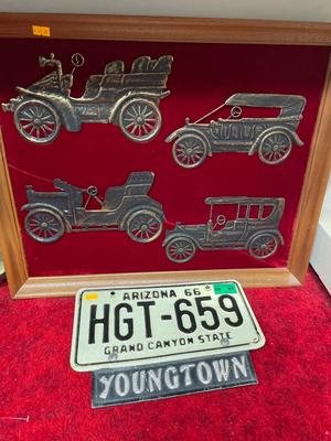 1966 license plate & car wall art