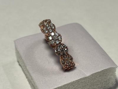New Never Worn Dainty .925 Gold-toned Sterling Silver Designer CZ Stone Eternity Band Ring Size-9 as Pictured. FREE DOMESTIC SHIPPING.