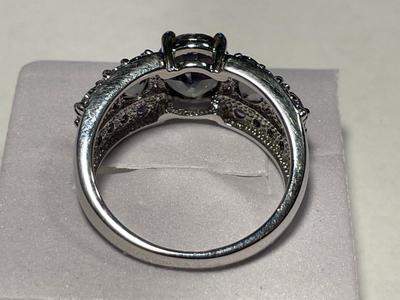 New Never Worn .925 Sterling Silver Designer Iridescent Colored Stone Band Ring Size-8.75 as Pictured. FREE DOMESTIC SHIPPING.