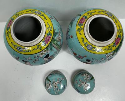 Vintage Late Qing Dynasty or early Republic of China Pastel Turquoise Lidded Ginger Jar