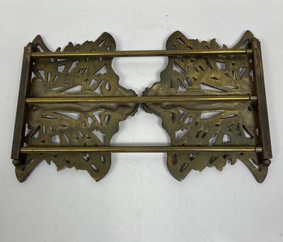 Brass Finish Cast Iron Art Nouveau Lady Book Rack Sliding Holder Bookend Woman