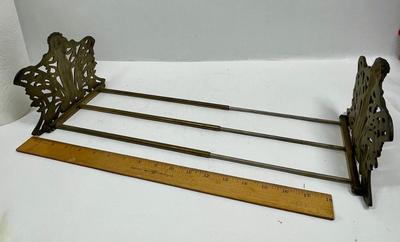 Brass Finish Cast Iron Art Nouveau Lady Book Rack Sliding Holder Bookend Woman