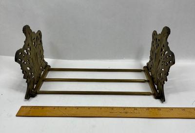Brass Finish Cast Iron Art Nouveau Lady Book Rack Sliding Holder Bookend Woman