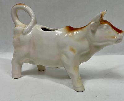 Vintage Collectible Ceramic Guernsey Cow Creamer Made in Germany, Small Ceramic Guernsey Cow Pitcher, German Ceramic Cow Creamer