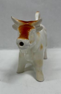 Vintage Collectible Ceramic Guernsey Cow Creamer Made in Germany, Small Ceramic Guernsey Cow Pitcher, German Ceramic Cow Creamer