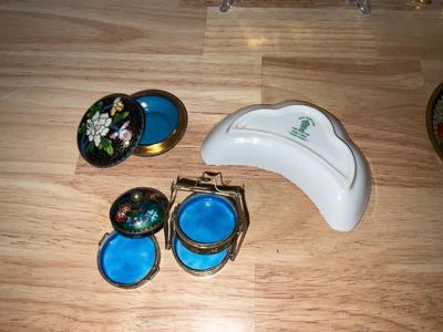 Gold Plate, Asian plates jewelry holder, and elephant statue
