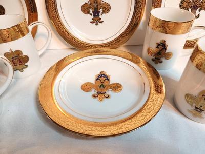 Lot #76 8 Piece Dessert Set - Muirfield "Magnificence" pattern - fleur di lis design