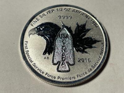 2016 $2 Canada 1/2 Oz .9999 Silver Devil’s Brigade First Special Service Force Coin as Pictured. FREE DOMESTIC SHIPPING.