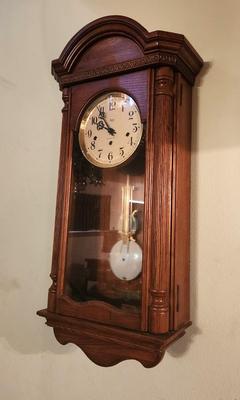 Lot #88 Sligh Chiming Wall Clock - good running condition