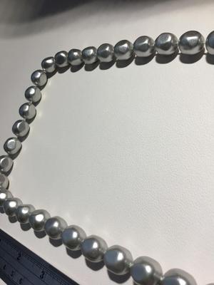 Light gray colored beaded fashion necklace