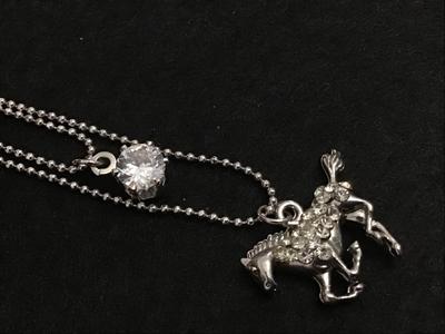 Double Strand Rhinestone Horse Fashion Necklace