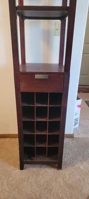 Wine rack with glasses