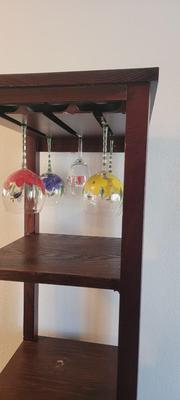 Wine rack with glasses