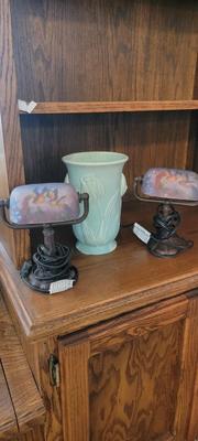 Pair small lamps, USA Pottery