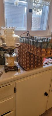 Frames, lamp, basket