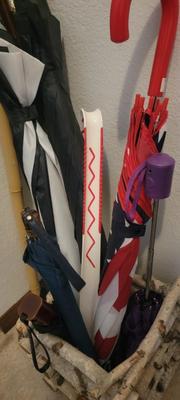 Umbrellas and holder