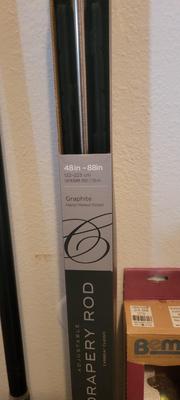 Two drapery rods & shower tension rod