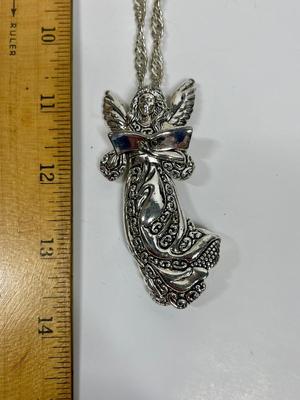 Angel Figure Silver-tone necklace