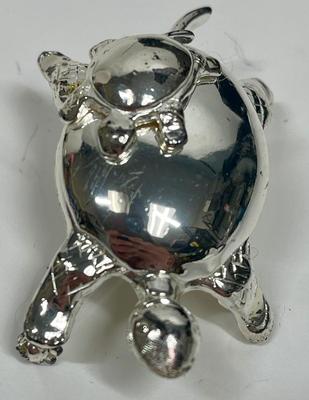 Turtle Brooch Pin Silvertone