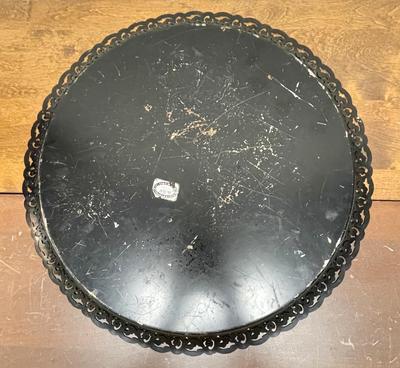 Vintage Nashco Products New York Metal Tole Tray Hand Painted 17" dia