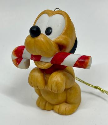Disney Baby Pluto with Candy Cane Christmas Ornament
